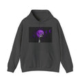 Moon Phases Hoodie — Purple Lunar Hand Graphic Pullover