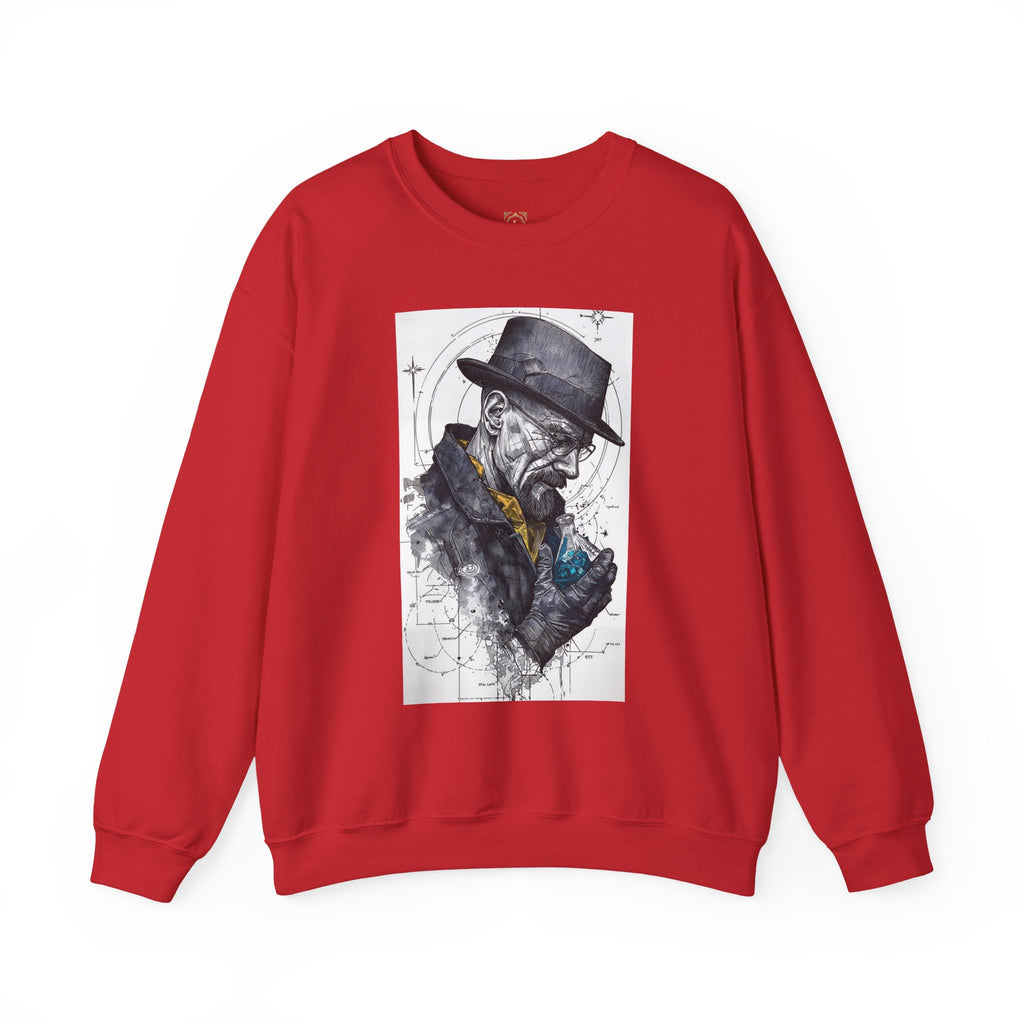 Crewneck Sweatshirt — Heisenberg Portrait with Blue Crystal Art