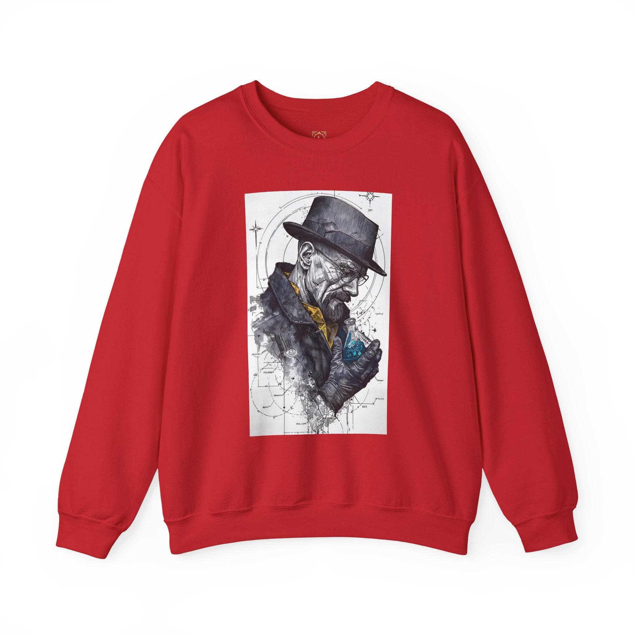 Crewneck Sweatshirt — Heisenberg Portrait with Blue Crystal Art