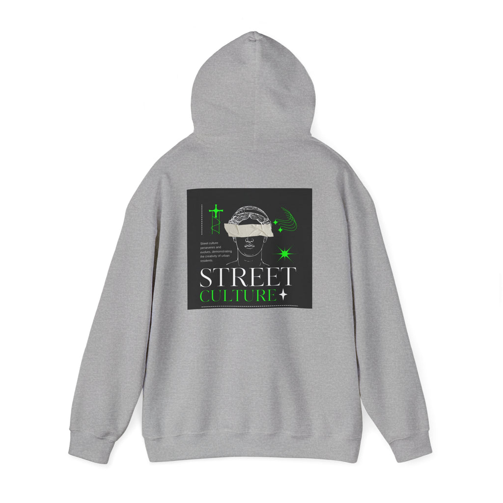 Street Culture Hoodie — Neon Green Graphic Urban Skull Sweatshirt