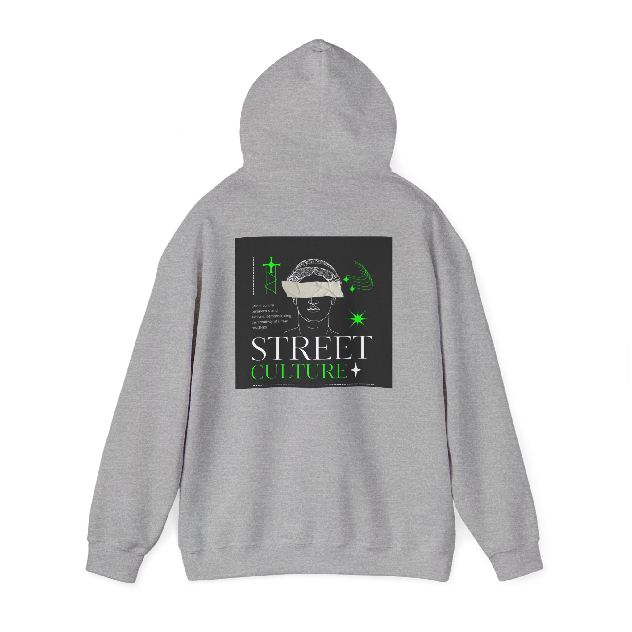 Street Culture Hoodie — Neon Green Graphic Urban Skull Sweatshirt