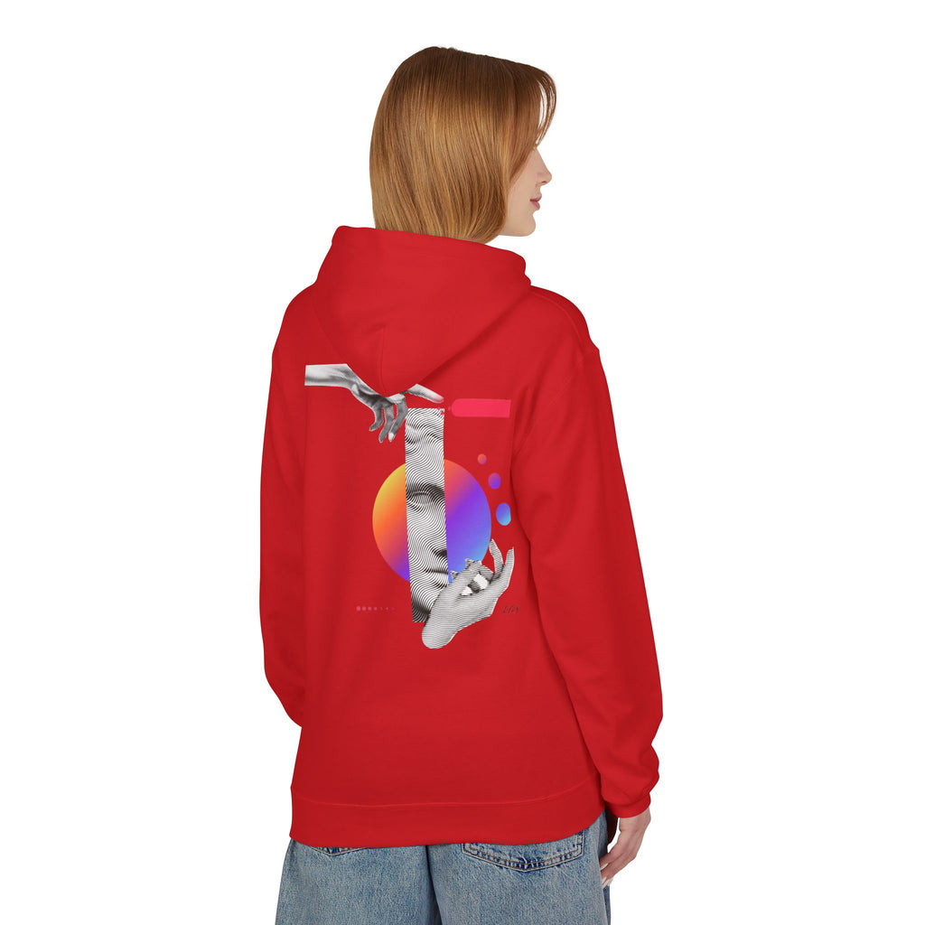 Hoodie — Abstract Hands & Gradient Orb Art Sweatshirt