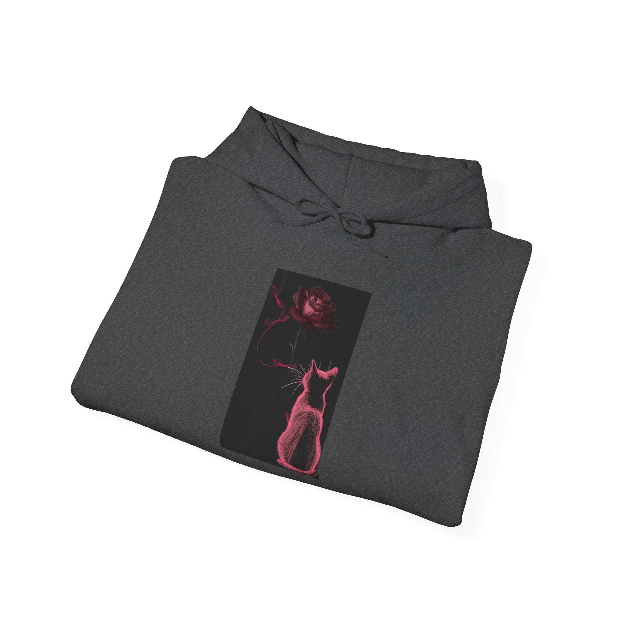 Cat Moonlight Hoodie — Neon Pink Cat Silhouette Sweatshirt