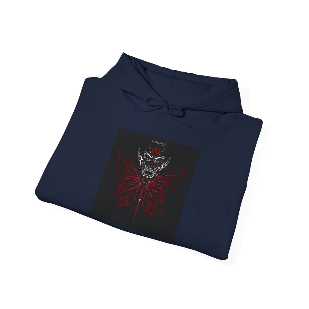Demonic Butterfly Hoodie - Dark Gothic Skull Winged Design