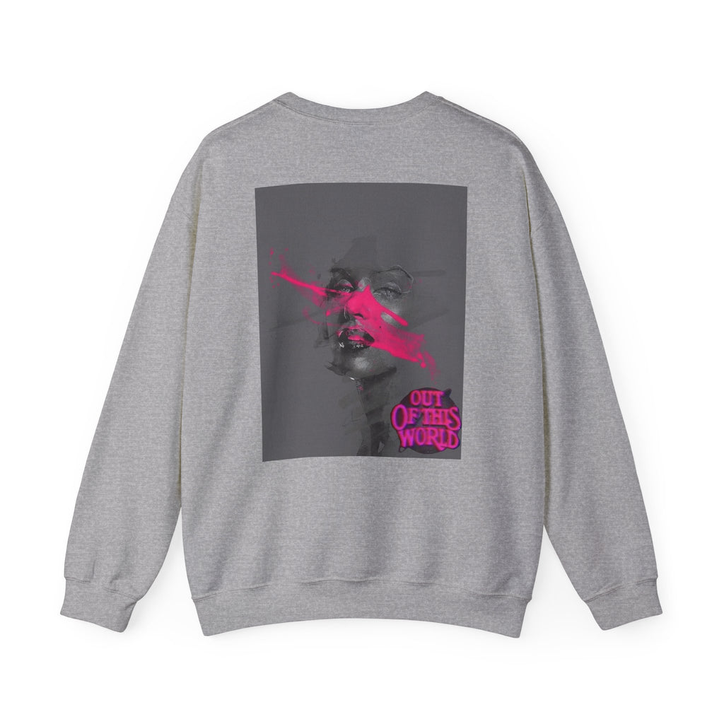 Graphic Sweatshirt — 'Out of This World' Neon Portrait Crewneck