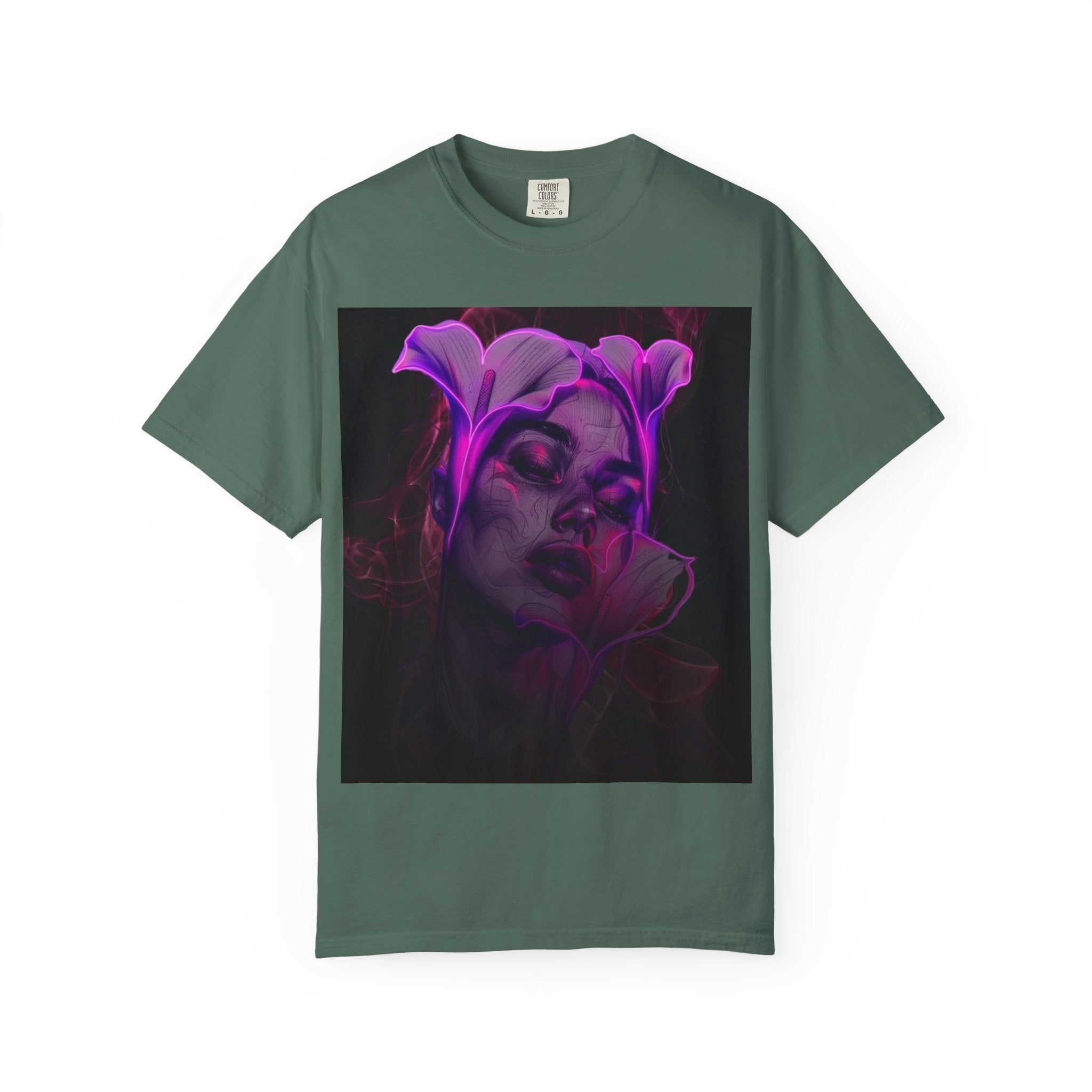 Mystic Purple Portrait T‑Shirt — Legaciess Logo Back