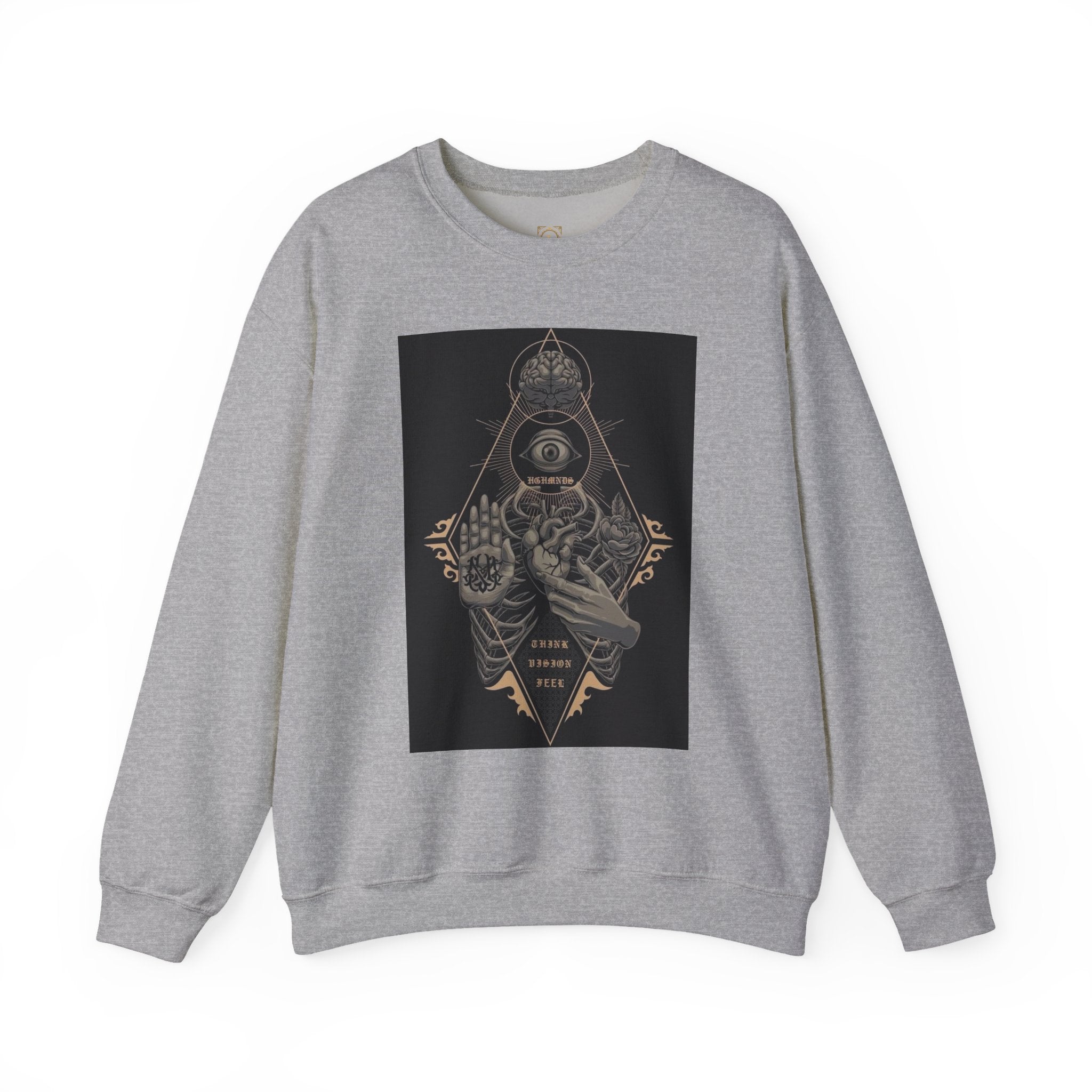 Crewneck Sweatshirt — Occult Skeleton Eye Graphic