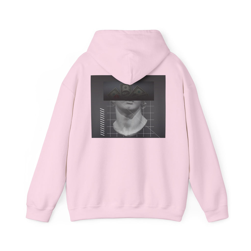 Graphic Hoodie — Black & White Glitch Portrait Hoodie