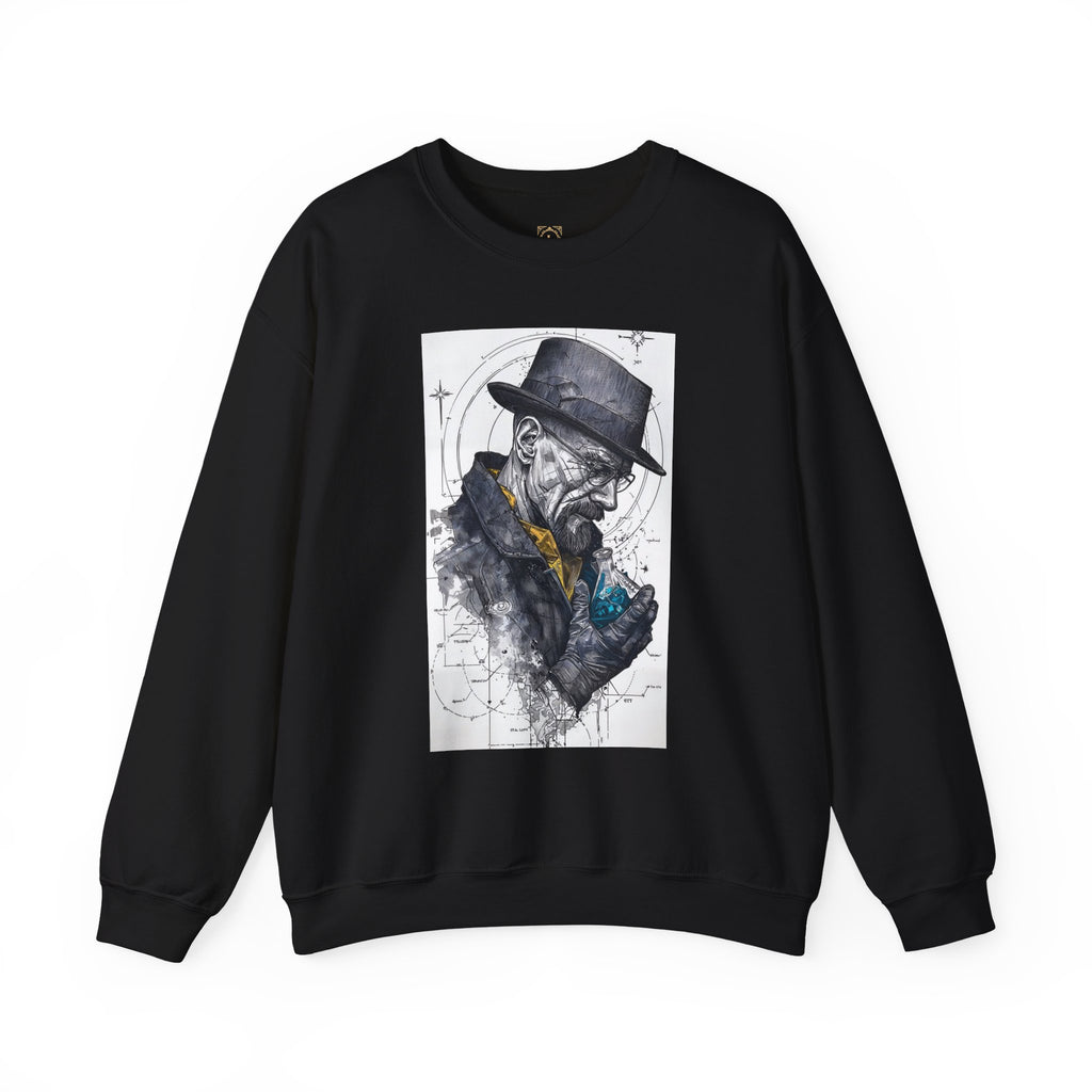 Crewneck Sweatshirt — Heisenberg Portrait with Blue Crystal Art