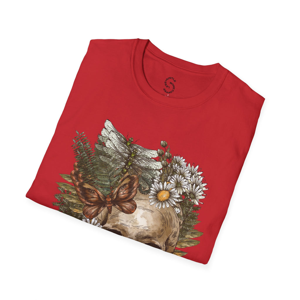 Skull & Daisies Graphic T-Shirt — Botanical Skull Floral Tee