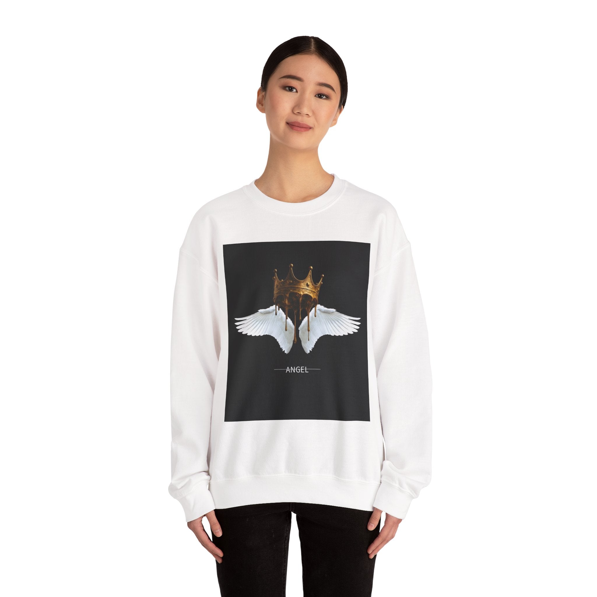 Angel Wings & Dripping Crown Crewneck Sweatshirt