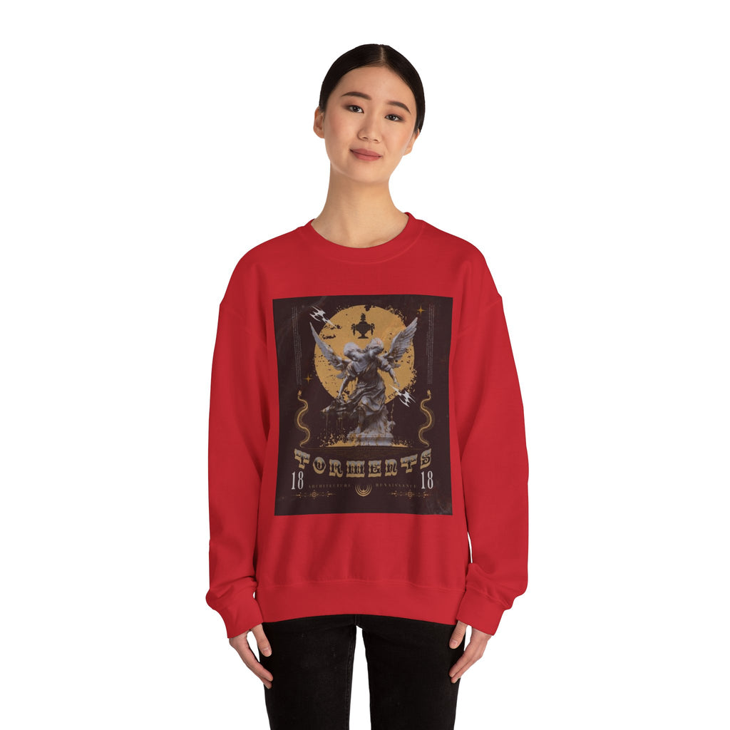 Crewneck Sweatshirt — Vintage Angel Graphic "Forgiven" Streetwear