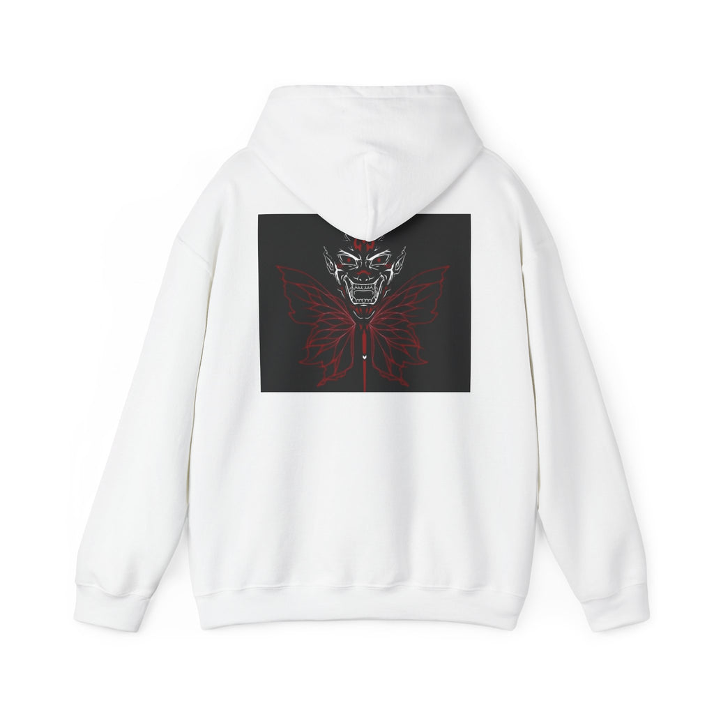 Demonic Butterfly Hoodie - Dark Gothic Skull Winged Design