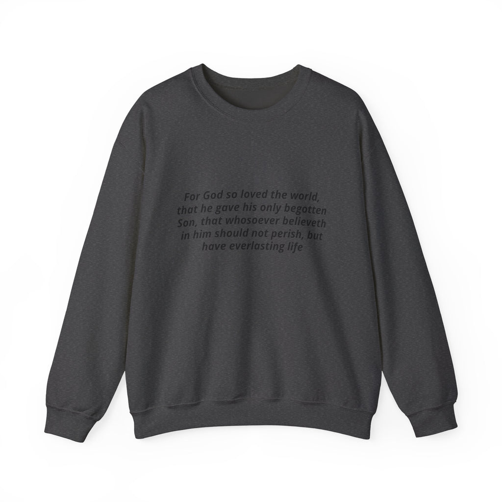 Christian Crewneck Sweatshirt – John 3:16 Scripture Design "Prophecy Child"