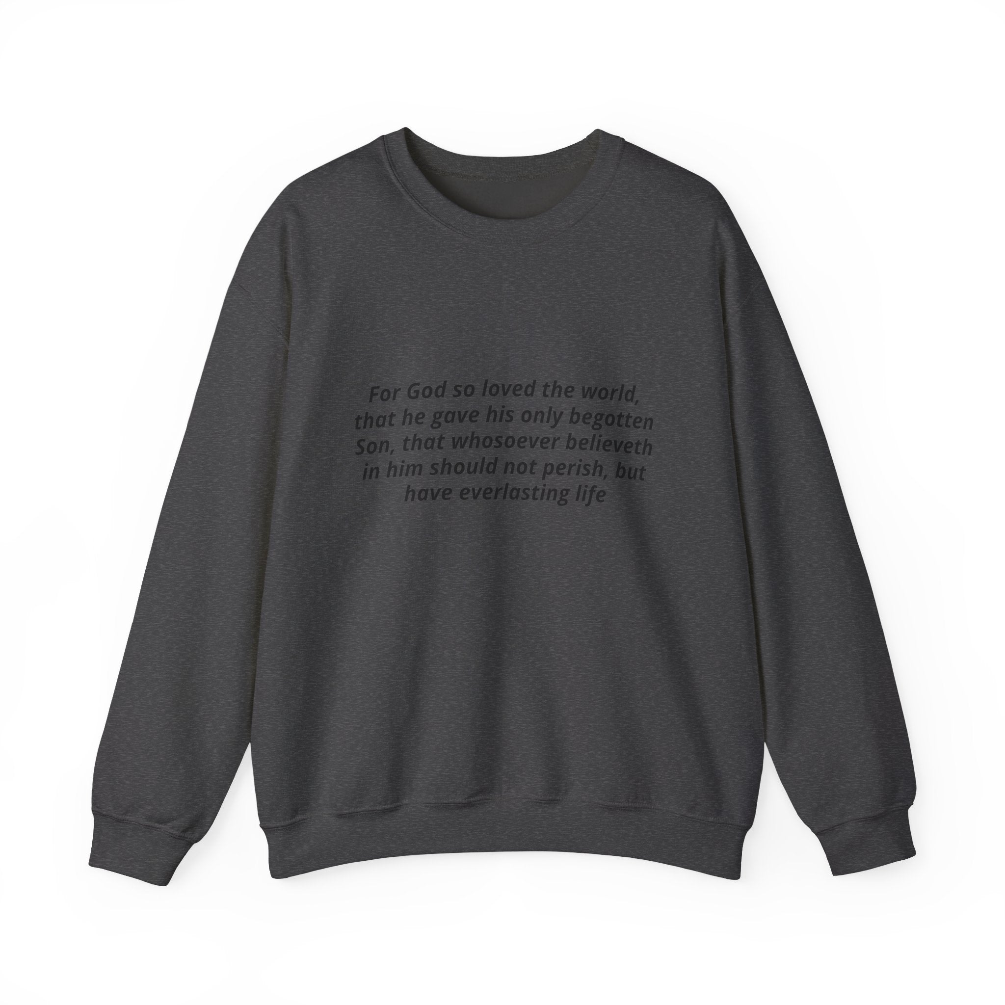Christian Crewneck Sweatshirt – John 3:16 Scripture Design "Prophecy Child"