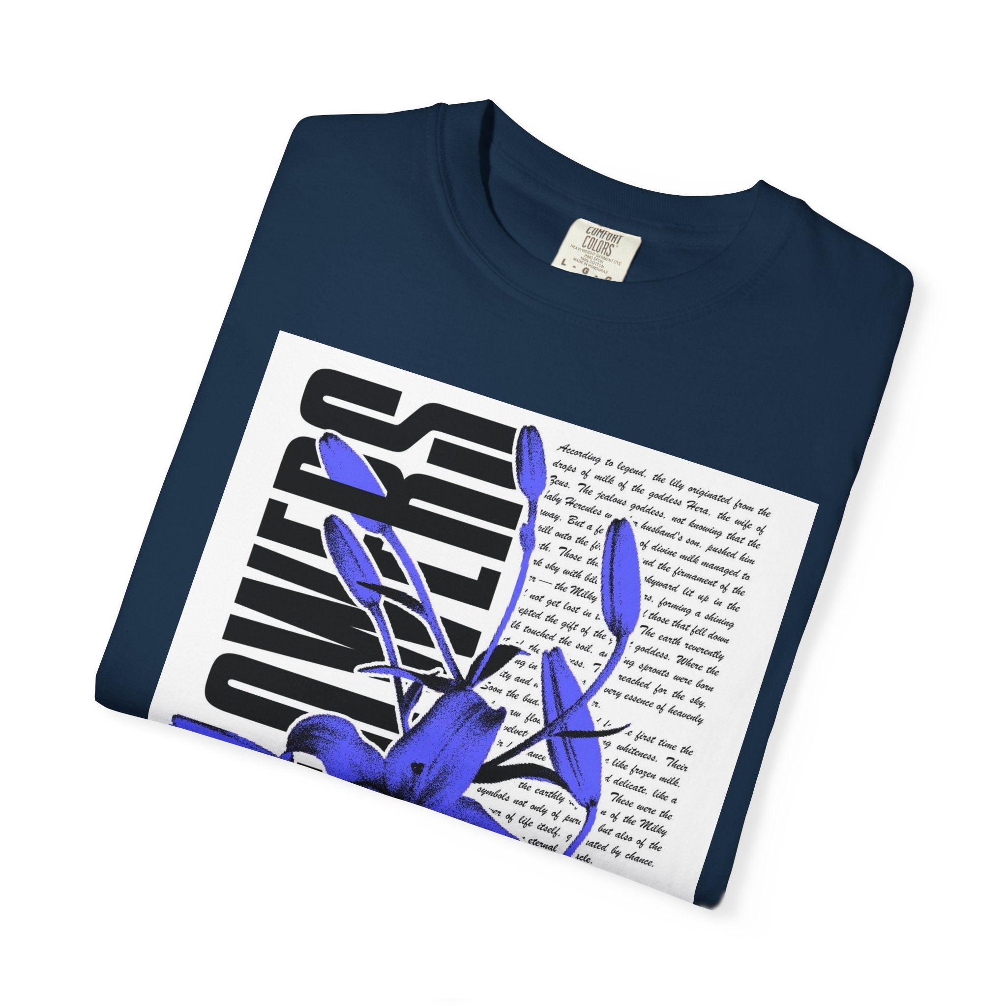 Floral Legacy Graphic T-Shirt — Bold Blue Orchid Design