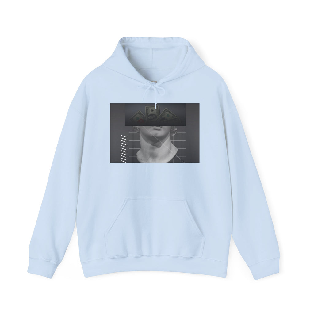 Graphic Hoodie — Black & White Glitch Portrait Hoodie