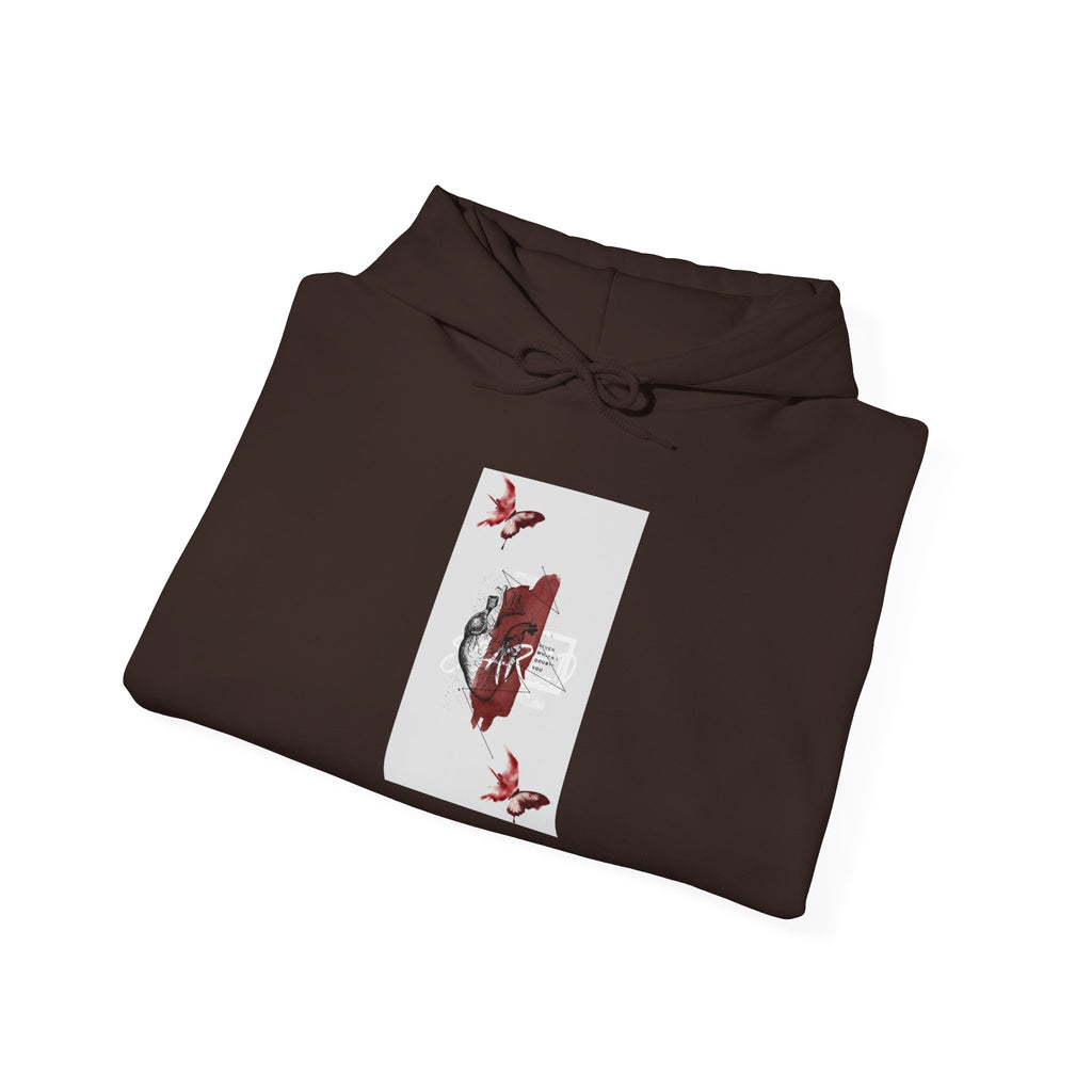 Hoodie — Romantic Red Rose & Butterflies Graphic Hoodie