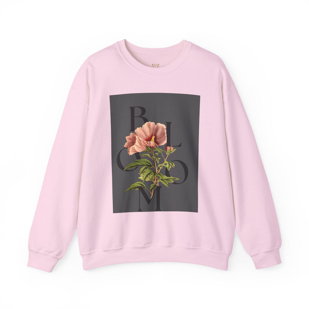 Floral Bloom Sweatshirt — Vintage Pink Flower Graphic Crewneck