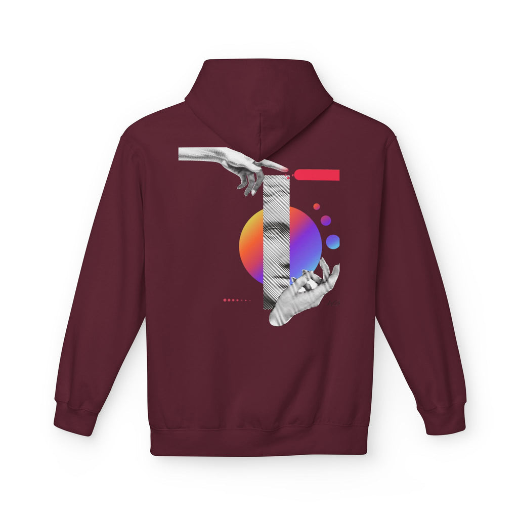 Hoodie — Abstract Hands & Gradient Orb Art Sweatshirt
