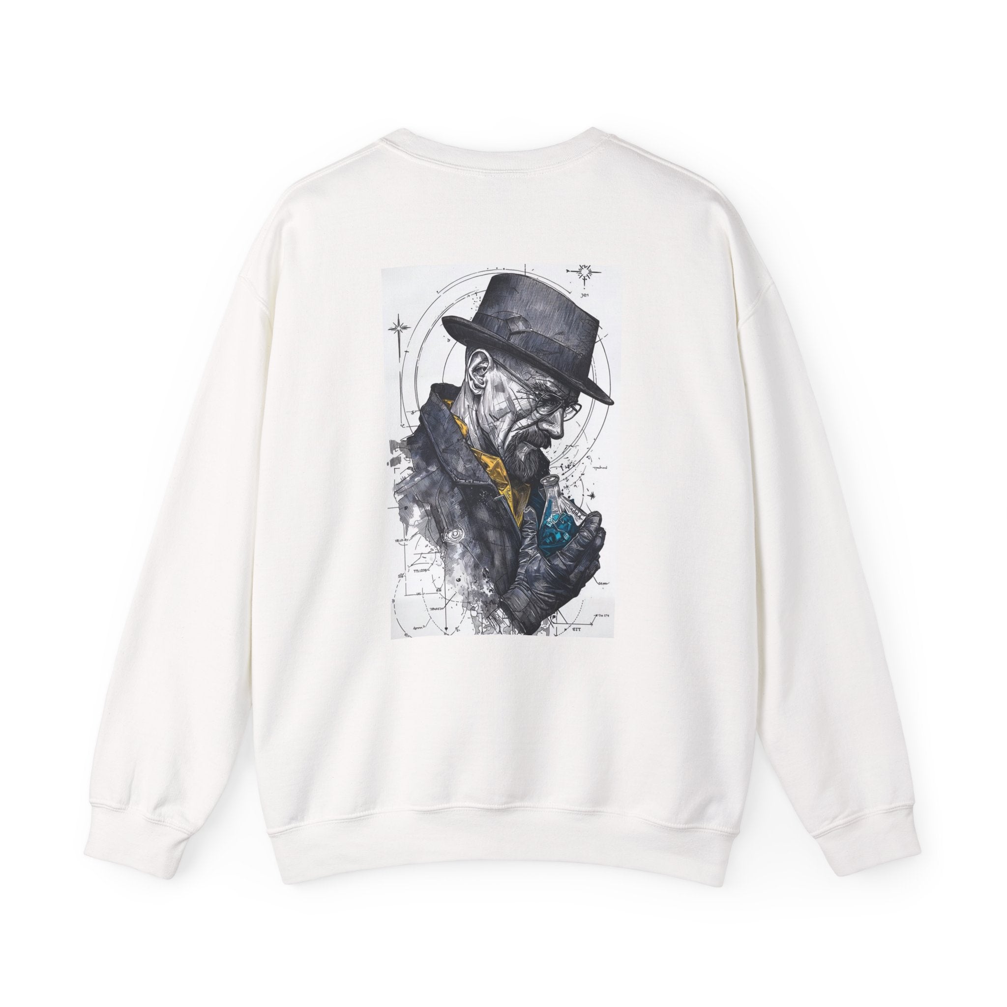 Crewneck Sweatshirt — Heisenberg Portrait with Blue Crystal Art