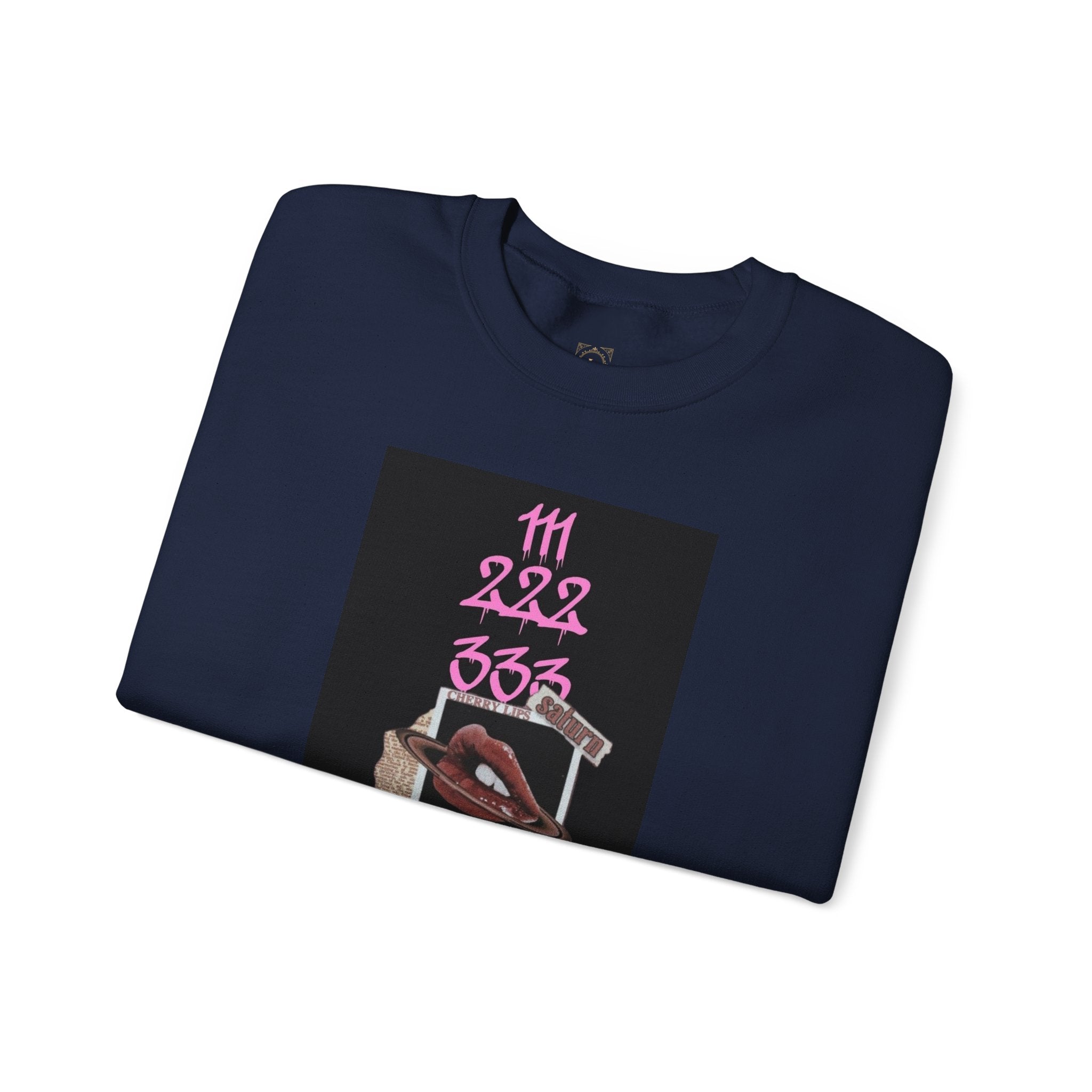 Crewneck Sweatshirt — Vintage Phone Collage with Pink Numbers & 'LEGACIESS' Back Logo