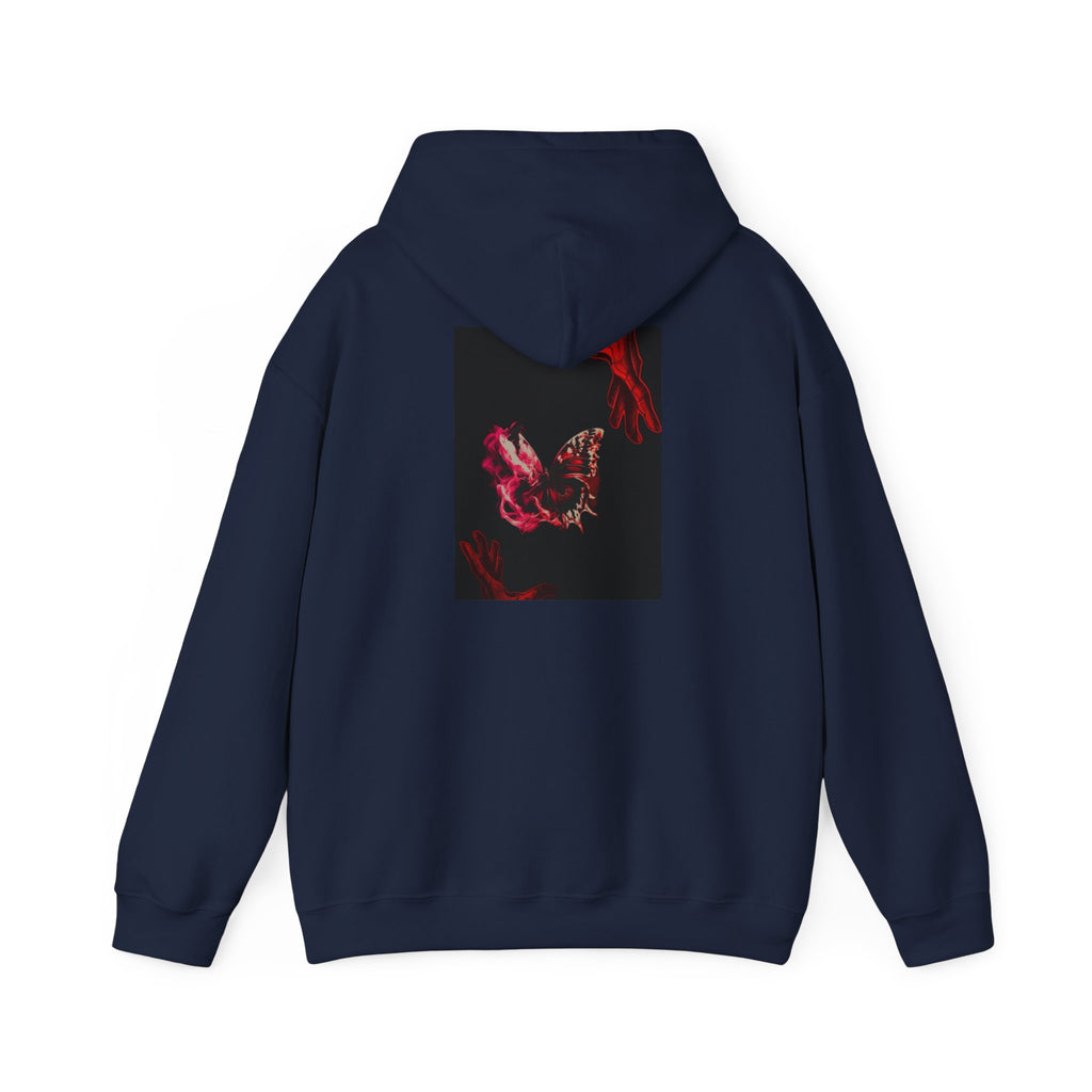 Floral Smoke Hoodie — Dark Red Rose Graphic Hooded Sweatshirt