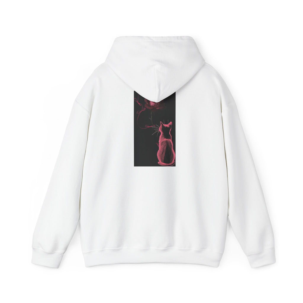 Cat Moonlight Hoodie — Neon Pink Cat Silhouette Sweatshirt