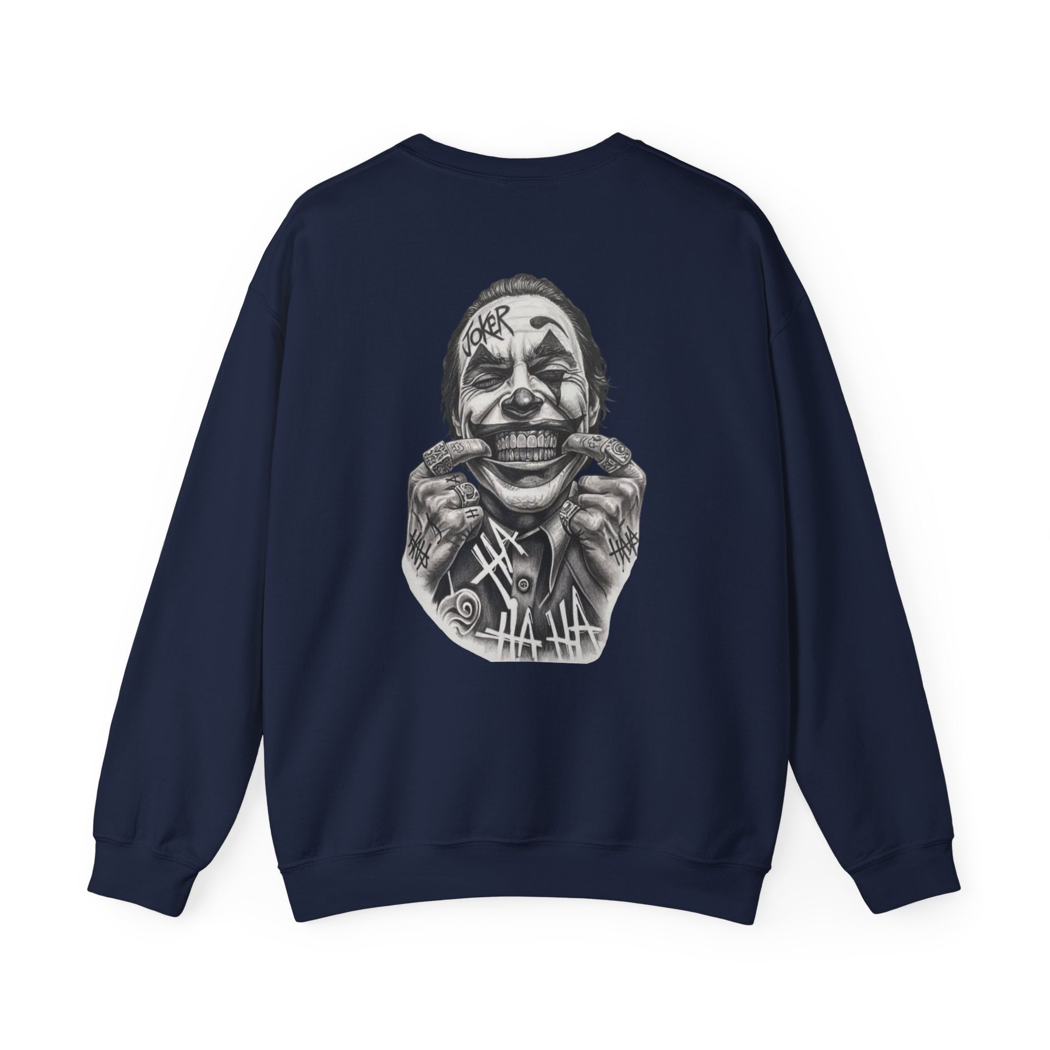 Joker Smile Crewneck Sweatshirt — Grinning Clown Graphic Pullover