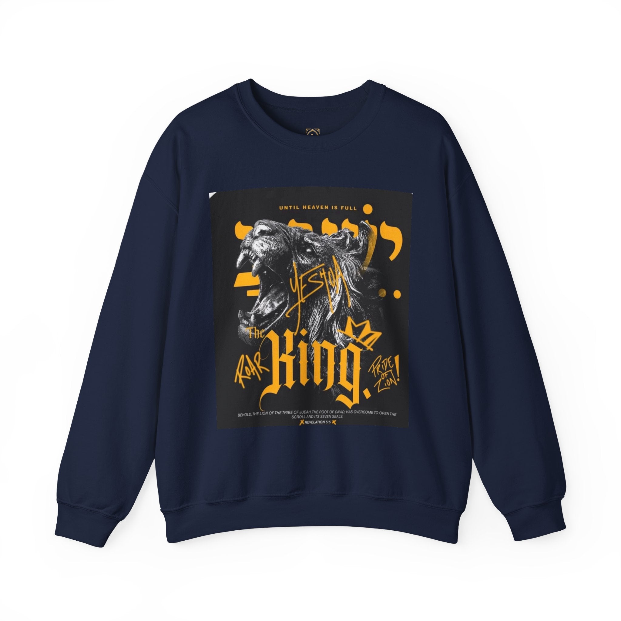 King Lion Crewneck Sweatshirt — 'King' Graphic Pullover for Bold Streetwear