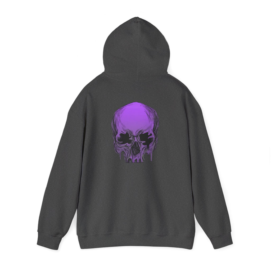 Purple Drip Skull Hoodie — Gothic Streetwear Pullover