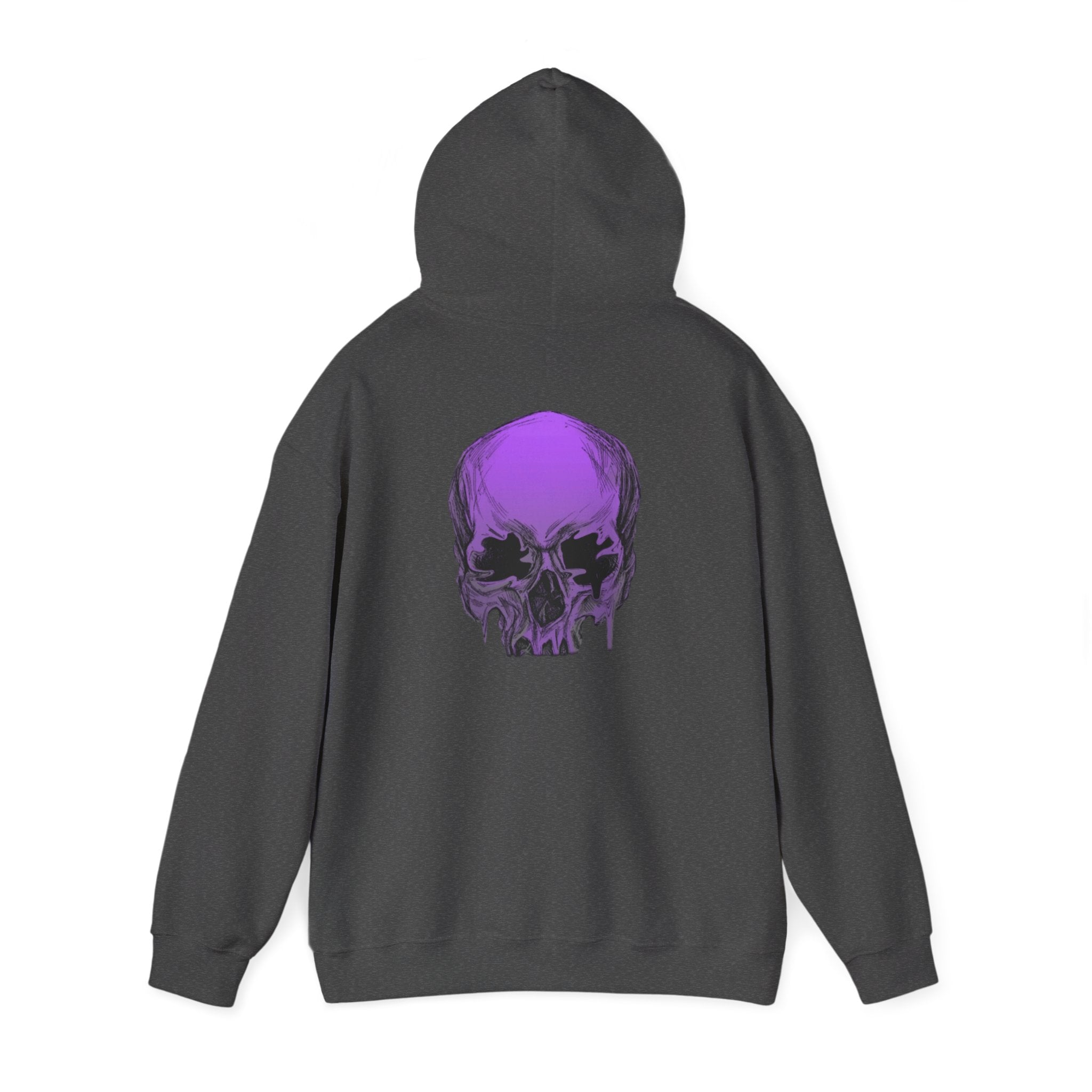Purple Drip Skull Hoodie — Gothic Streetwear Pullover