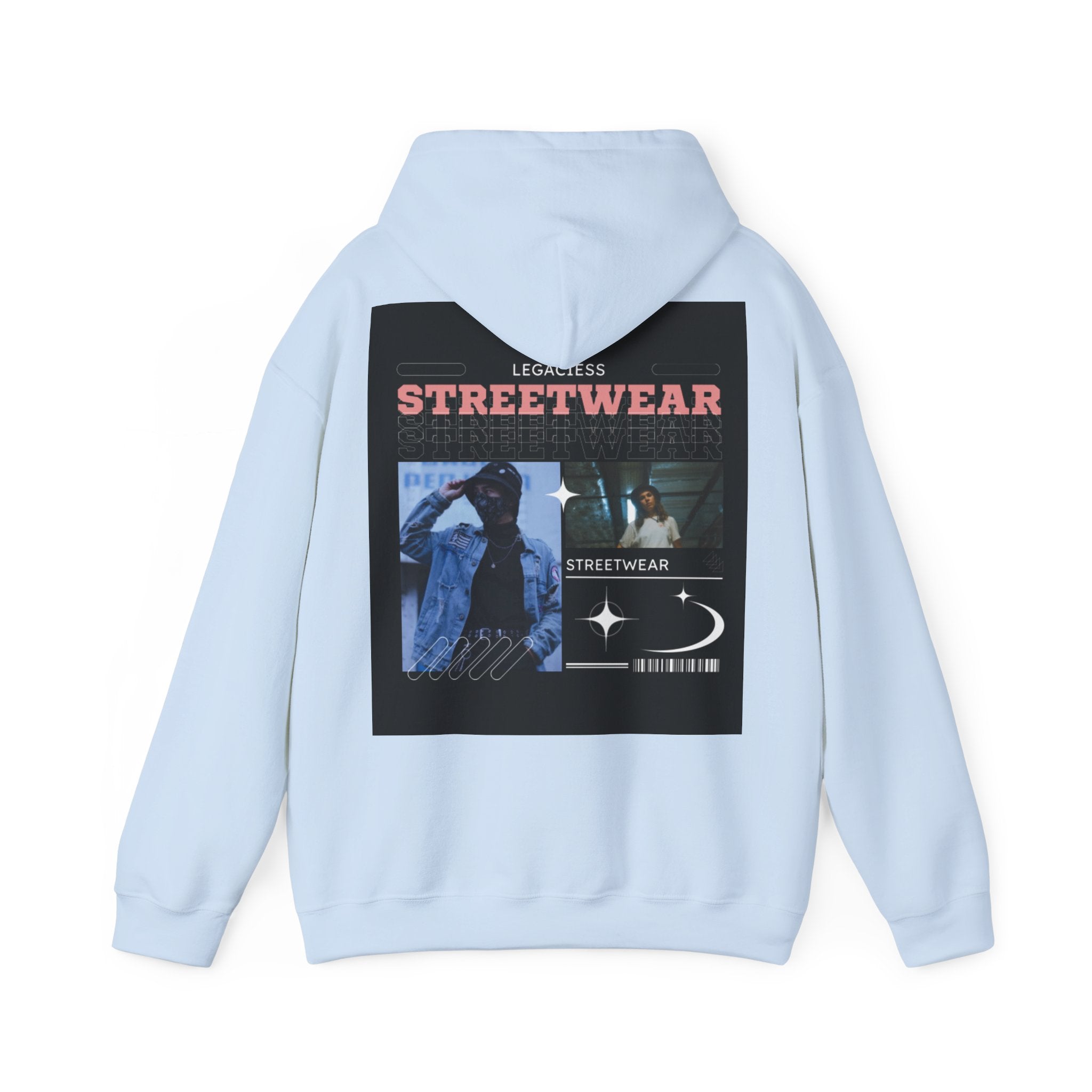Streetwear Collage Hoodie — Retro Urban Graphic Sweatshirt